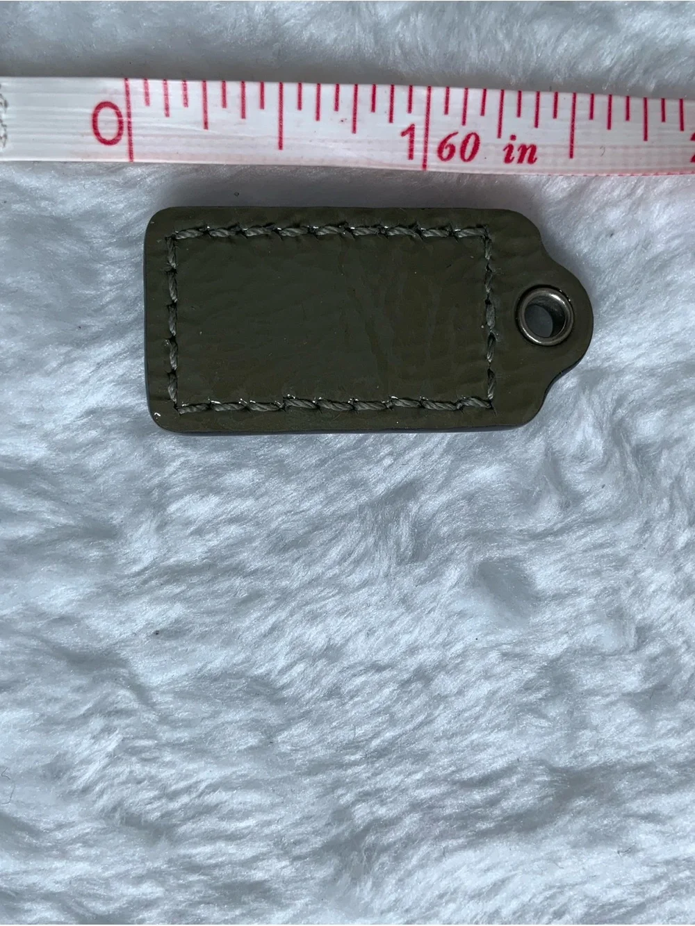 Coach Olive Green Patent Leather Phone Charm Tag